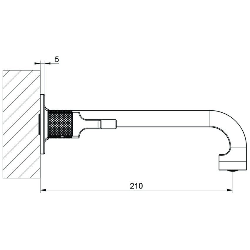 Gessi Inciso Gruppo Lavabo P Cm Tre Fori A Parete Senza Scarico Finitura Black