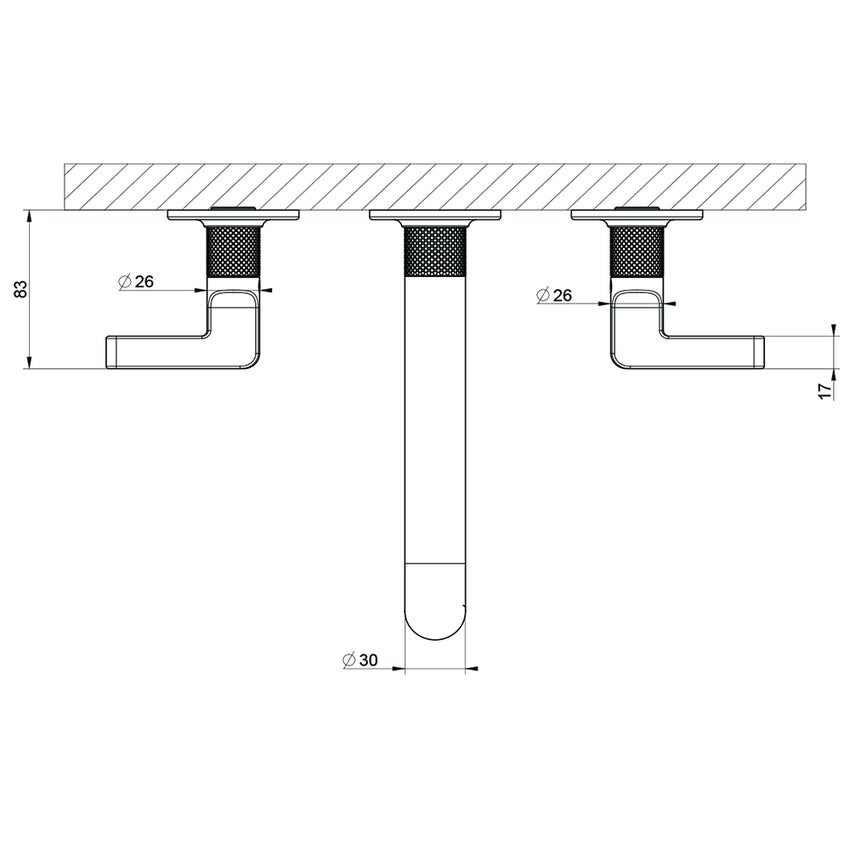 Gessi Inciso Gruppo Lavabo P Cm Tre Fori A Parete Senza