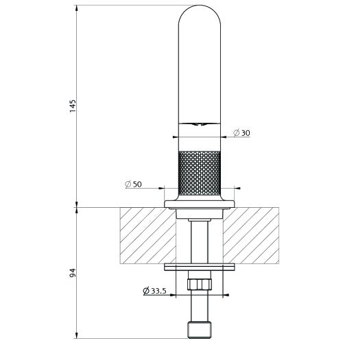 Immagine di Gessi INCISO- bocca da banco per lavabo H.14 cm, finitura black metal brushed PVD 58091#707