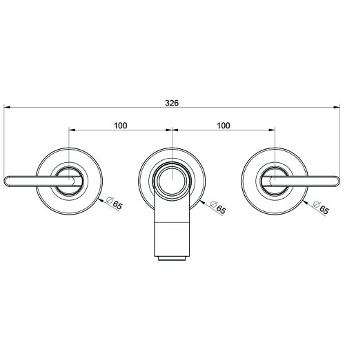 Immagine di Gessi INCISO- gruppo vasca a parete, tre fori, finitura black metal brushed PVD 58094#707