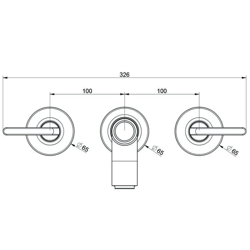 Immagine di Gessi INCISO- gruppo vasca a parete, tre fori, finitura black metal brushed PVD 58094#707