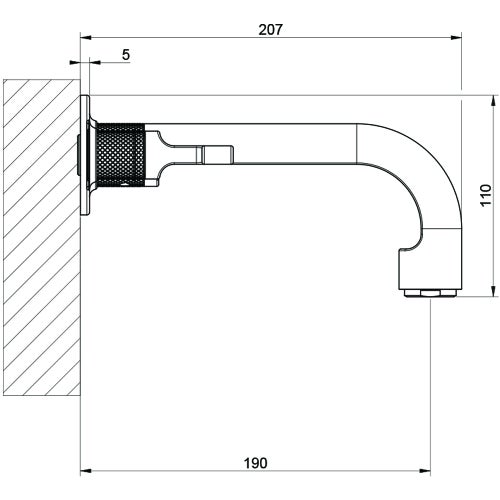 Immagine di Gessi INCISO- gruppo vasca a parete, tre fori, finitura black metal brushed PVD 58094#707
