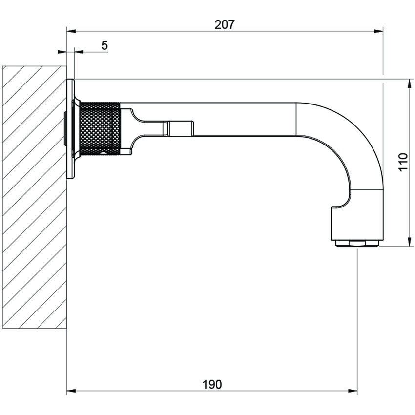 Immagine di Gessi INCISO- gruppo vasca a parete, tre fori, finitura black metal brushed PVD 58094#707