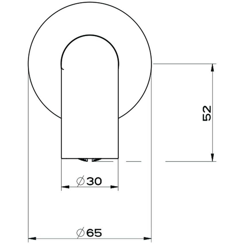 Immagine di Gessi INCISO- bocca lavabo P.23 cm a parete, finitura black metal brushed PVD 58100#707