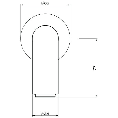 Immagine di Gessi INCISO+ bocca vasca a parete, finitura black metal brushed PVD 58103#707