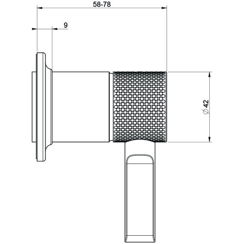 Immagine di Gessi INCISO- comando remoto per lavabo/doccia a parete, 1 uscita, finitura black metal brushed PVD 58109#707