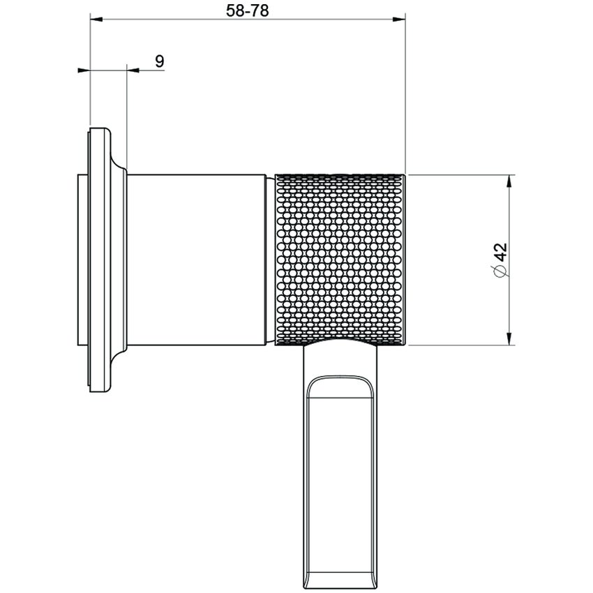 Immagine di Gessi INCISO- comando remoto per lavabo/doccia a parete, 1 uscita, finitura black metal brushed PVD 58109#707