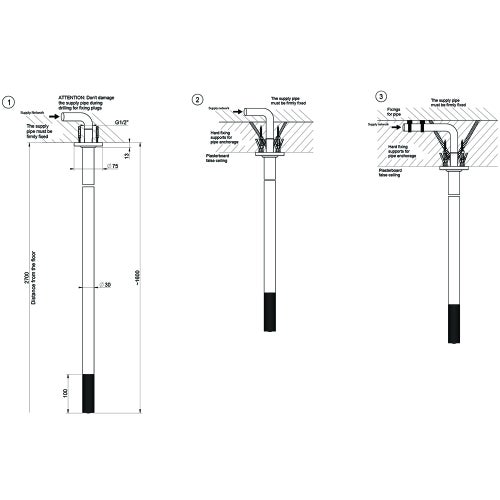 Immagine di Gessi INCISO- bocca da soffitto, finitura black metal brushed PVD 58199#707