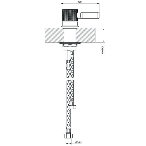 Immagine di Gessi INCISO- comando remoto, finitura black metal brushed PVD 58200#707