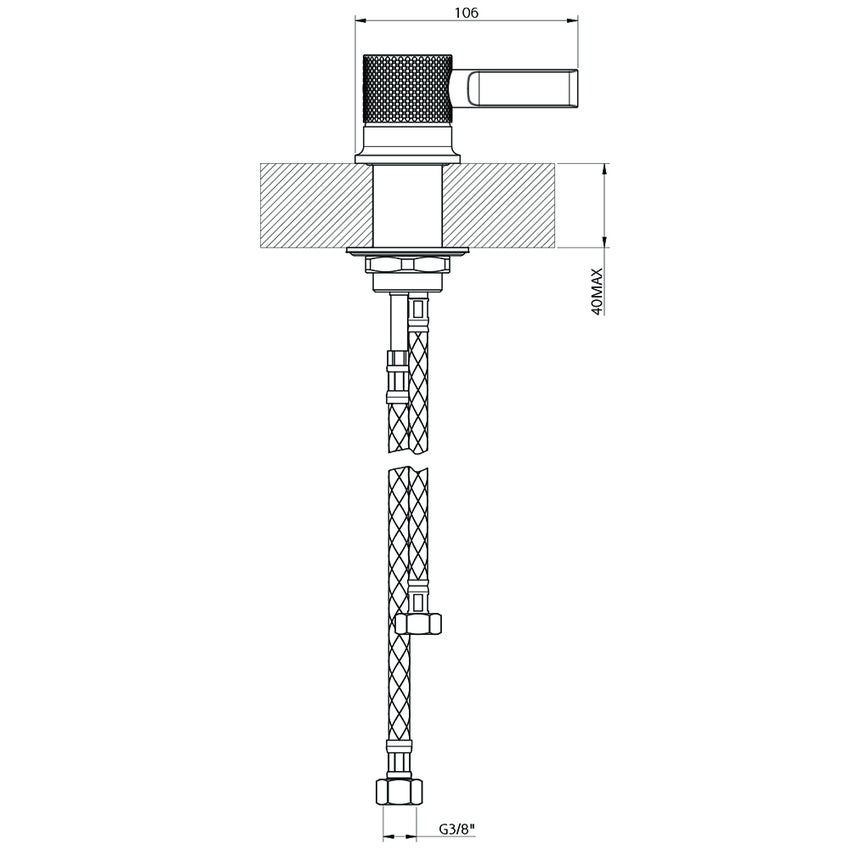 Immagine di Gessi INCISO- comando remoto, finitura black metal brushed PVD 58200#707