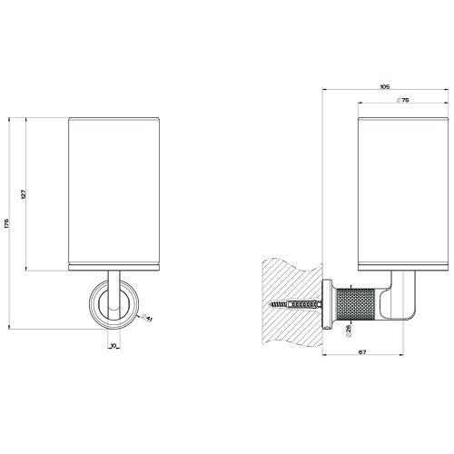 Immagine di Gessi INCISO bicchiere a parete colore bianco, finitura black metal brushed PVD 58507#707