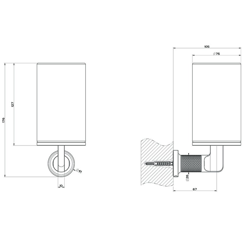 Immagine di Gessi INCISO bicchiere a parete colore bianco, finitura black metal brushed PVD 58507#707