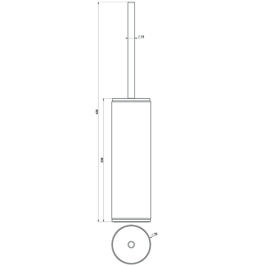 Immagine di Gessi INCISO ACCESSORI porta scopino da appoggio colore bianco, finitura black metal brushed PVD 58543#707