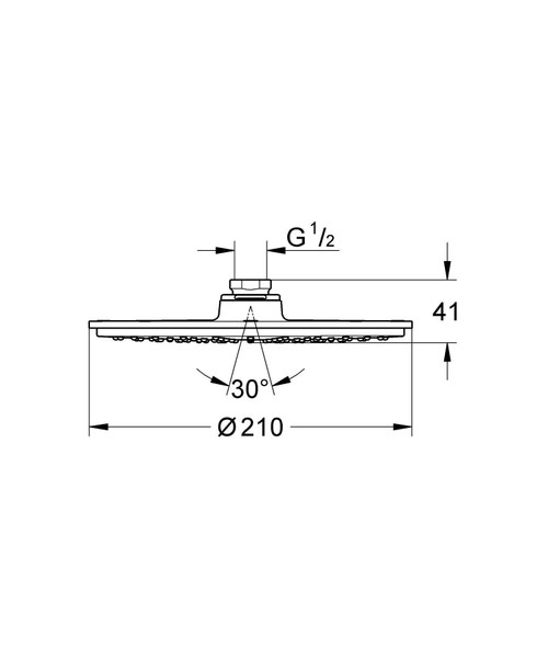 Immagine di Grohe RAINSHOWER COSMOPOLITAN 210 soffione doccia a getto fisso Rain, colore bianco finitura lucido 28368LS0