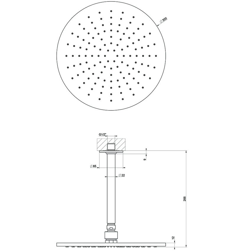 Immagine di Gessi INCISO SHOWER soffione anticalcare per doccia, a soffitto, orientabile, finitura aged Bronze 58252#187