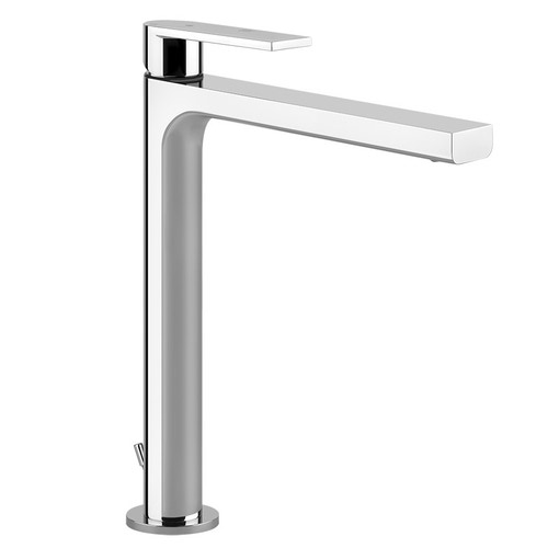 Immagine di Gessi VIA MANZONI miscelatore lavabo H.30 cm, con scarico e flessibili di collegamento, con risparmio energetico, finitura cromo 38604#031