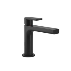 Immagine di Gessi VIA MANZONI miscelatore lavabo H.15 cm, senza scarico e flessibili di collegamento, con risparmio energetico, colore nero finitura opaco 38606#299