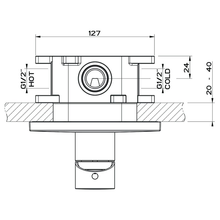 Immagine di Gessi VIA TORTONA miscelatore a parete 1 uscita, senza corpo incasso, colore nero finitura opaco 44662#299