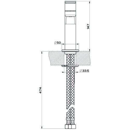 Immagine di Gessi VIA BAGUTTA miscelatore lavabo con scarico e flessibili di collegamento, finitura cromo 29904#031