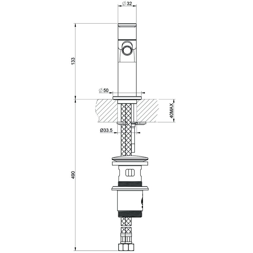 Immagine di Gessi VIA BAGUTTA miscelatore bidet con scarico e flessibili di collegamento, con risparmio energetico, finitura cromo 29908#031