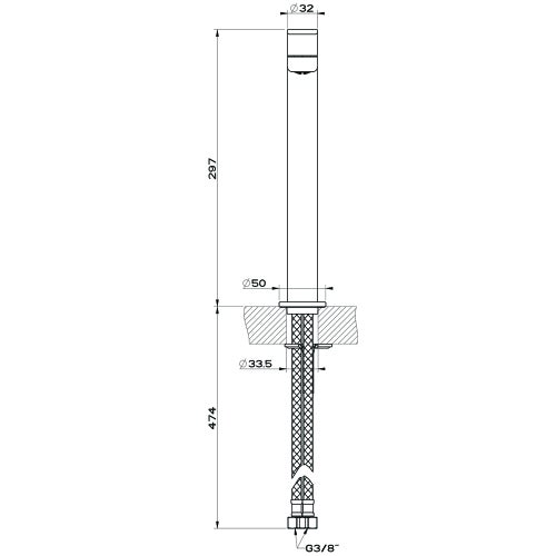Immagine di Gessi VIA BAGUTTA miscelatore lavabo H.30 cm, senza scarico, con flessibili di collegamento, finitura cromo 29909#031