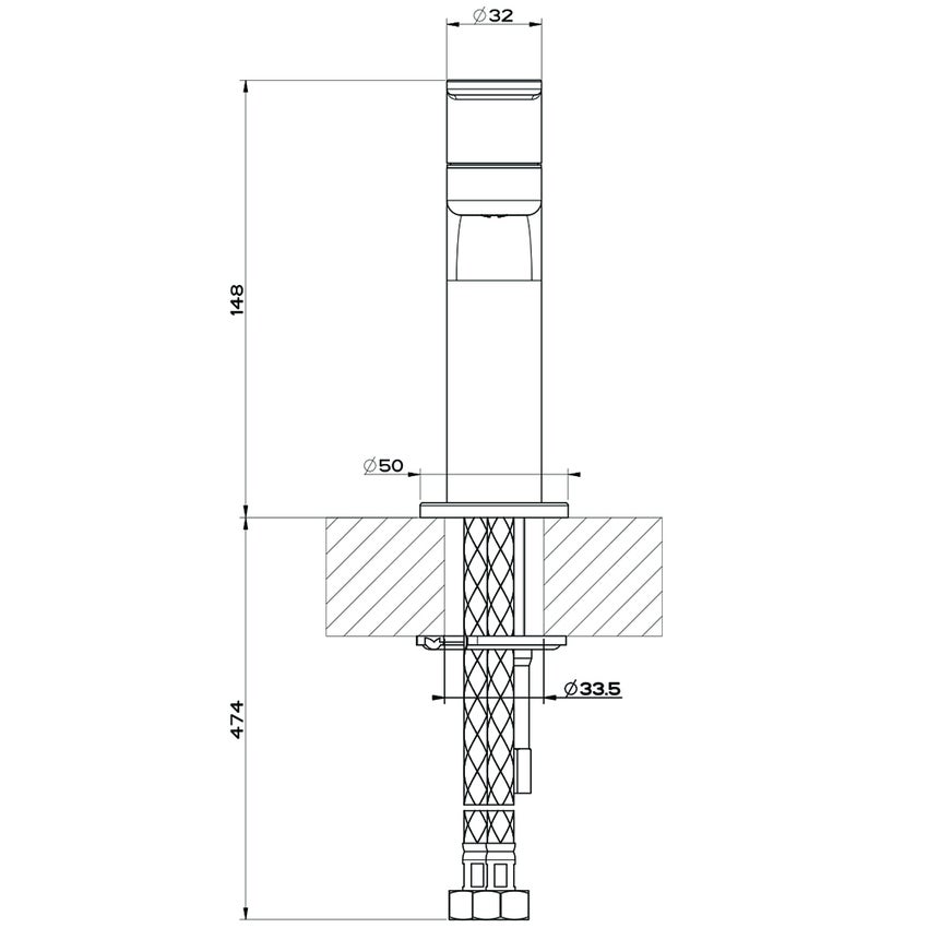 Immagine di Gessi VIA BAGUTTA miscelatore lavabo senza scarico, con flessibili di collegamento, con risparmio energetico, finitura cromo 29914#031