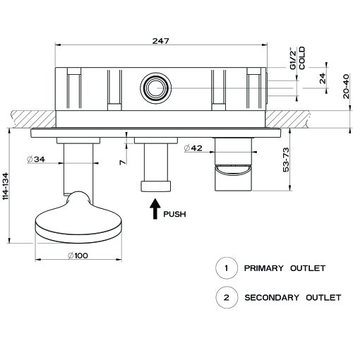 Immagine di Gessi VIA BAGUTTA miscelatore doccia a parete 2 uscite, con deviatore, presa acqua, supporto, flessibile 150 cm e doccetta anticalcare, finitura cromo 44922#031