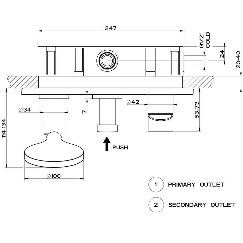 Immagine di Gessi VIA BAGUTTA miscelatore doccia a parete 2 uscite, con deviatore, presa acqua, supporto, flessibile 150 cm e doccetta anticalcare, finitura cromo 44922#031
