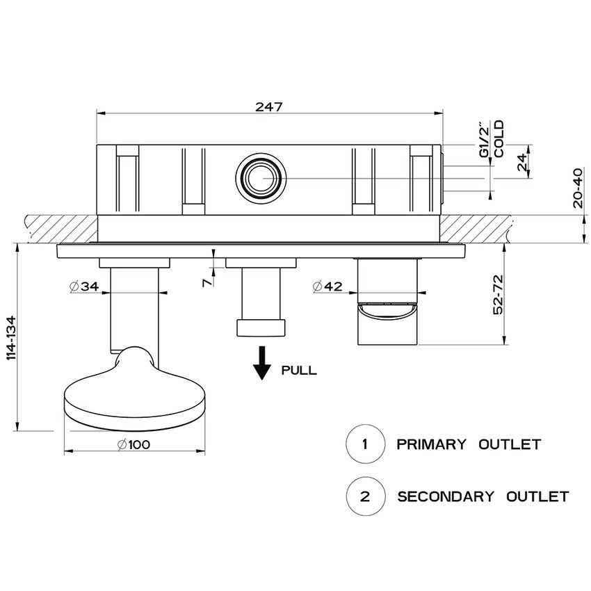 Immagine di Gessi VIA BAGUTTA miscelatore doccia a parete 2 uscite,con deviatore, presa acqua, supporto, flessibile 150 cm e doccetta anticalcare, finitura cromo 44924#031
