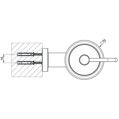 Immagine di Gessi EMPORIO ACCESSORI porta dispenser a parete, con bicchiere in vetro satinato, finitura finox brushed nickel 38815#149