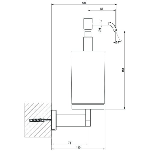 Immagine di Gessi EMPORIO ACCESSORI porta dispenser a parete, con bicchiere in vetro satinato, finitura finox brushed nickel 38815#149
