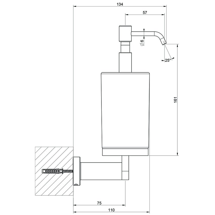 Immagine di Gessi EMPORIO ACCESSORI porta dispenser a parete, con bicchiere in vetro satinato, finitura finox brushed nickel 38815#149