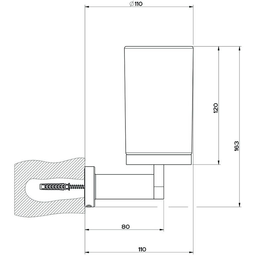 Immagine di Gessi EMPORIO ACCESSORI porta bicchiere a parete, in vetro satinato, finitura finox brushed nickel 38809#149