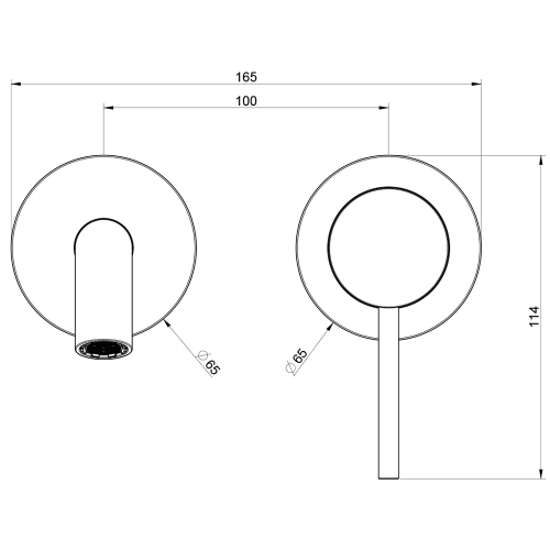 Immagine di Gessi 316 INTRECCIO miscelatore lavabo a parete P.21 cm, senza scarico, finitura copper brushed PVD 54186#708