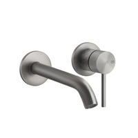 Immagine di Gessi 316 INTRECCIO miscelatore lavabo a parete P.21 cm, senza scarico, finitura steel brushed 54186#239