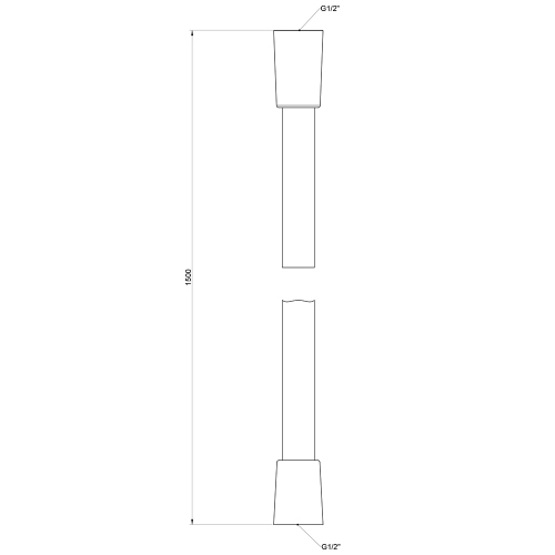 Immagine di Gessi SHOWER flessibile Cromalux L.150 cm, con attacco da 1/2" conico, finitura nickel PVD 01637#720