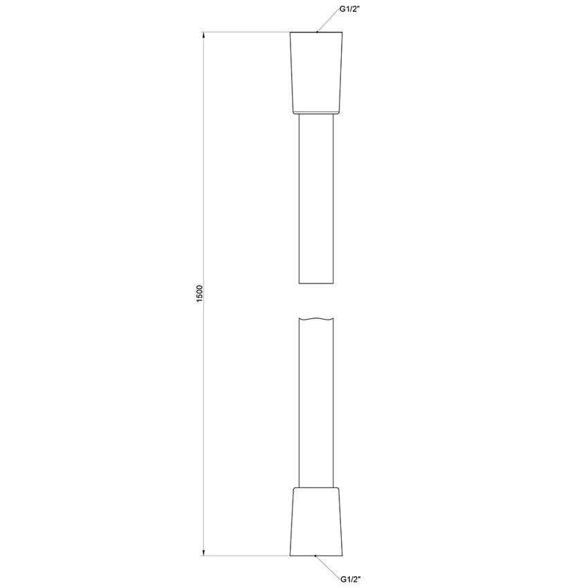 Immagine di Gessi SHOWER flessibile Cromalux L.150 cm, con attacco da 1/2" conico, finitura finox 01637#149