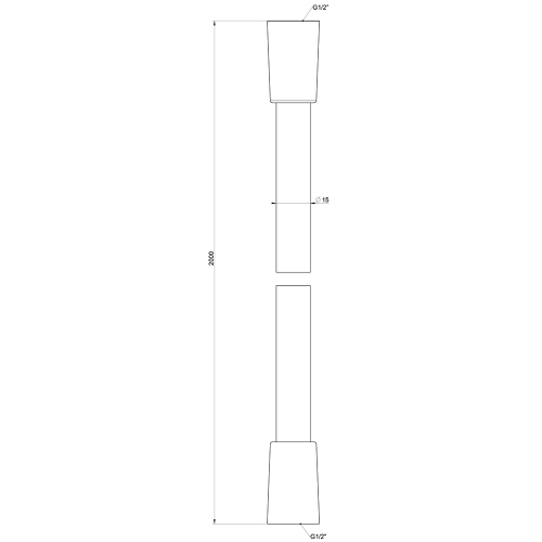 Immagine di Gessi SHOWER flessibile Cromalux L.200 cm, con attacco da 1/2" conico, finitura warm bronze brushed PVD 28746#726