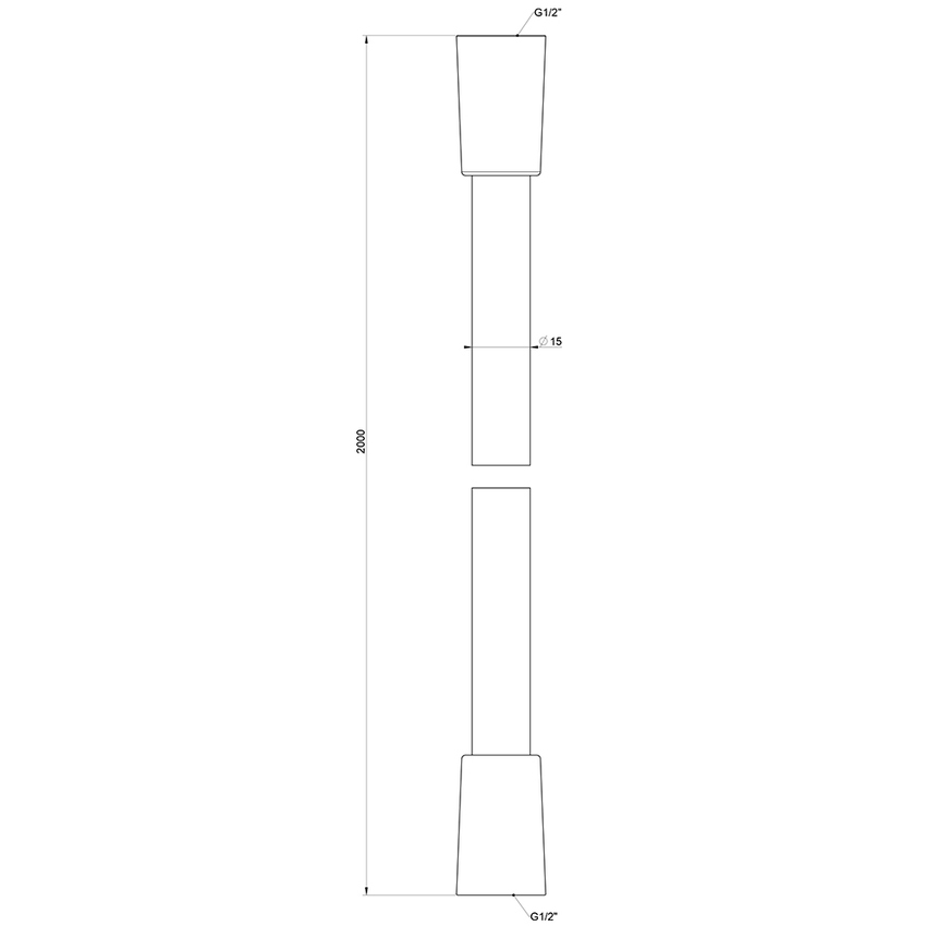 Immagine di Gessi SHOWER flessibile Cromalux L.200 cm, con attacco da 1/2" conico, finitura warm bronze brushed PVD 28746#726