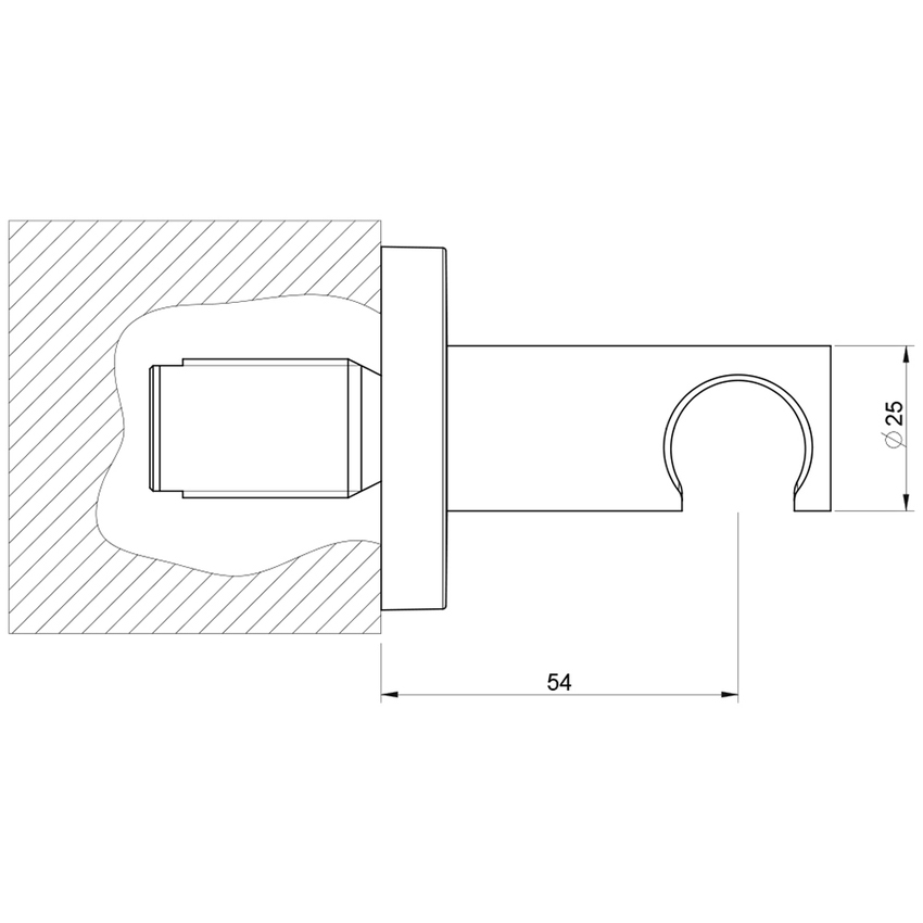 Immagine di Gessi EMPORIO SHOWER presa acqua con supporto doccetta, finitura finox 38761#149