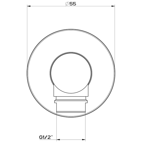 Immagine di Gessi EMPORIO SHOWER presa acqua, colore nero finitura opaco 38769#299