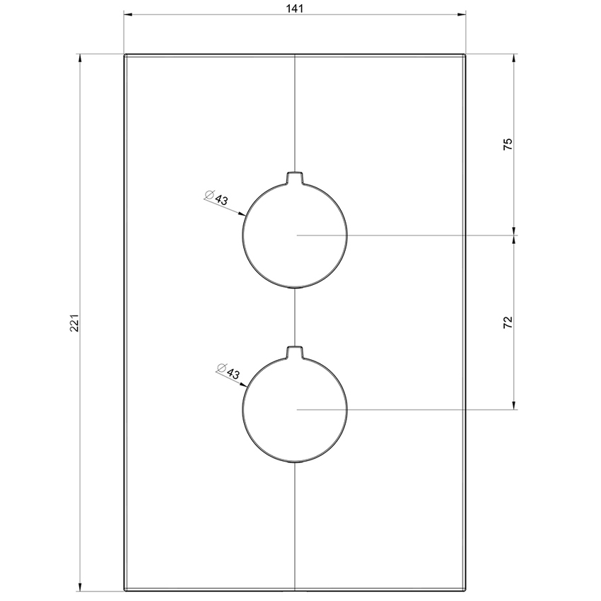 Immagine di Gessi SHOWER miscelatore termostatico a 2 uscite, senza corpo incasso, finitura cromo 38794#031