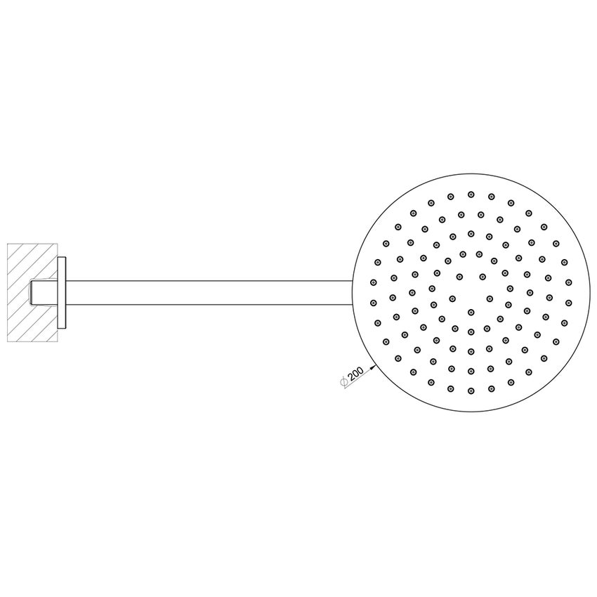 Gessi 47284#299 EMPORIO SHOWER soffione anticalcare per doccia, a parete,  orientabile, colore nero finitura opaco