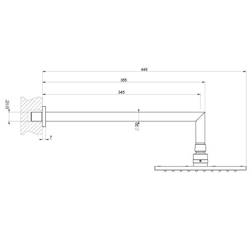 Immagine di Gessi EMPORIO SHOWER soffione quadrato 20cm anticalcare per doccia, a parete orientabile, finitura cromo 47286#031
