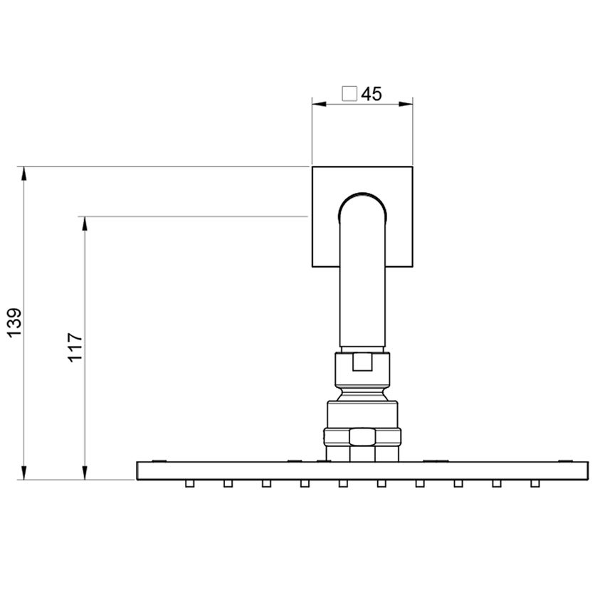 Immagine di Gessi EMPORIO SHOWER soffione quadrato 20cm anticalcare per doccia, a parete orientabile, finitura cromo 47286#031