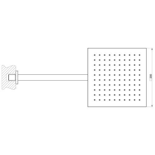 Immagine di Gessi EMPORIO SHOWER soffione quadrato 20cm anticalcare per doccia, a parete orientabile, finitura cromo 47286#031