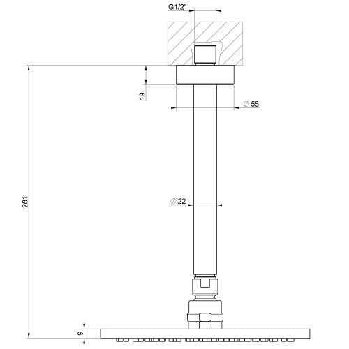 Immagine di Gessi EMPORIO SHOWER soffione anticalcare per doccia, a soffitto, orientabile, finitura cromo 47288#031