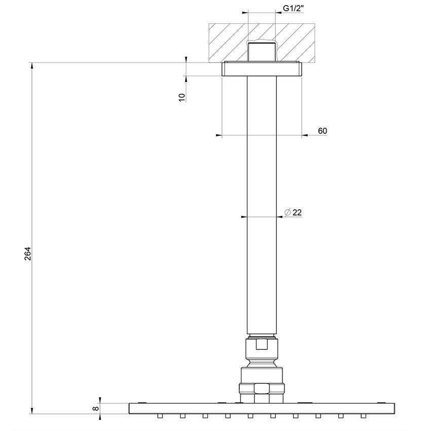 Immagine di Gessi EMPORIO SHOWER soffione anticalcare per doccia, a soffitto, orientabile, finitura cromo 47290#031