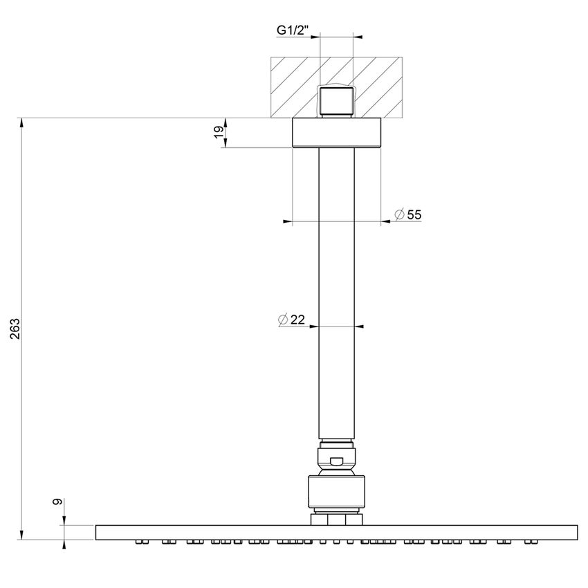 Immagine di Gessi EMPORIO SHOWER soffione anticalcare per doccia, a soffitto, orientabile, finitura cromo 47370#031