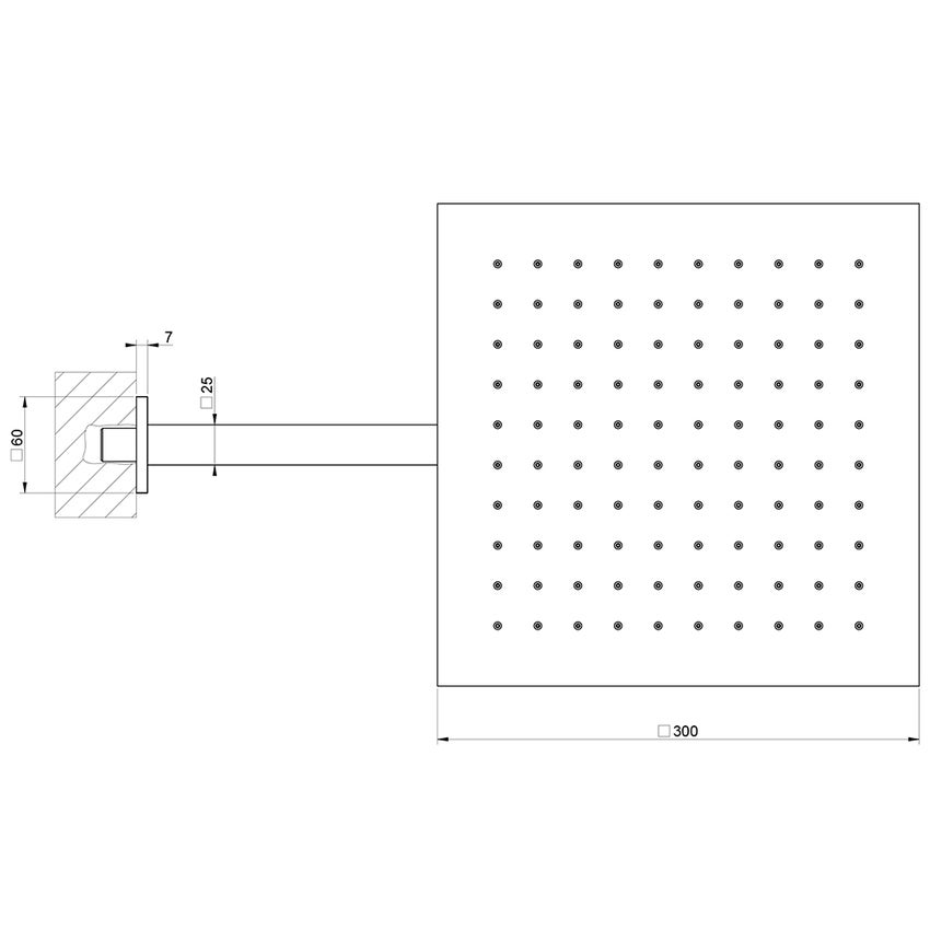 Immagine di Gessi EMPORIO SHOWER soffione anticalcare a parete, orientabile, finitura mirror steel 93348#238
